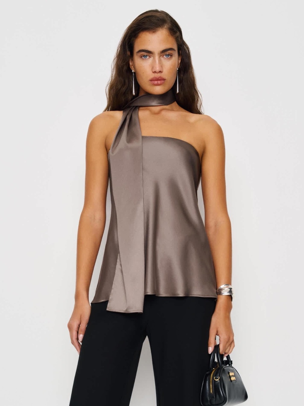Reformation sienna scarf top in magnetic